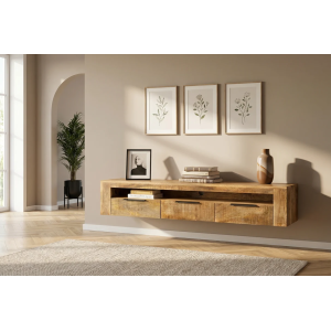 Závěsný televizní stolek IRON CRAFT 160 CM masiv mango  Místnosti 46809