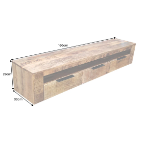 Závěsný televizní stolek IRON CRAFT 160 CM masiv mango  Místnosti 46809