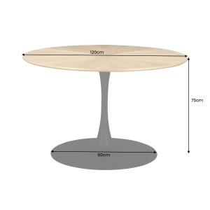Kulatý jídelní stůl ATELIER II 120 CM přírodní/černá dubová dýha ATELIER Místnosti 46559