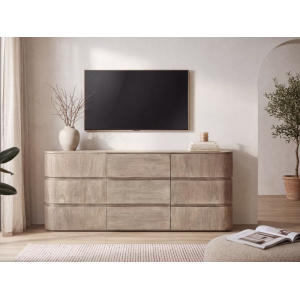 Dřevěná šedá komoda Kala masiv akát  TV stolky a komody A2785
