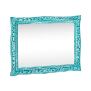 Dřevěné zrcadlo 80x60 Santa Cruz mango blue Santa Cruz Koupelnové skříňky A2599
