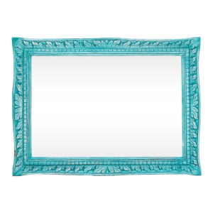 Dřevěné zrcadlo 80x60 Santa Cruz mango blue Santa Cruz Koupelnové skříňky A2599