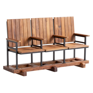 Dřevěná lavice 3místná 140cm Cobi Retro lavice do čekárny z masivu  Lavice A2133