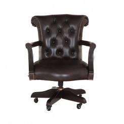 Kancelářská židle hnědá Chesterfield II z pravé kůže Chesterfield Kancelářské židle MHKZCHES04