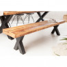 Lavice 200cm z mangového dřeva Iron craft 70mm Iron Craft Lavice 40159