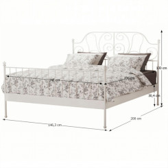 Dvoulůžková postel z kovu Karlencho  Postele MH799820