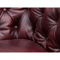 Kožená rohová pohovka Chesterfield I červená z pravé kůže 264x294 Chesterfield Sedací soupravy MH886CHES