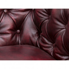 Luxusní křeslo Chesterfield 112cm červená z pravé kůže Chesterfield Sedací nábytek MH862CHES