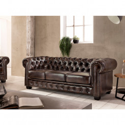 Luxusní trojmístná pohovka Chesterfield 200 cm z pravé kůže Chesterfield Sedací soupravy MH006CHES