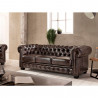 Luxusní trojmístná pohovka Chesterfield 221cm z pravé kůže Chesterfield Sedací soupravy MH006CHES