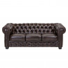 Luxusní trojmístná pohovka Chesterfield 221cm z pravé kůže Chesterfield Sedací soupravy MH006CHES