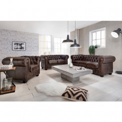 Luxusní trojmístná pohovka Chesterfield 200 cm z pravé kůže Chesterfield Sedací soupravy MH006CHES