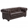 Luxusní trojmístná pohovka Chesterfield 221cm z pravé kůže Chesterfield Sedací soupravy MH006CHES