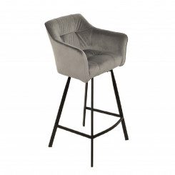 Barová židle ze sametu, stříbrná Gustav  Barové židle MH390790