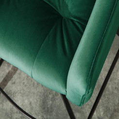 Barová židle ze sametu, zelená Gustav  Barové židle MH403090