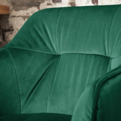 Barová židle ze sametu, zelená Gustav  Barové židle MH403090