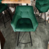 Barová židle ze sametu, zelená Loft  Barové židle 40309
