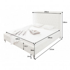Dvoulůžková postel ze sametu bílá Sanel 180 x 200 cm  Postele MH366780