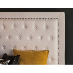 Dvoulůžková postel ze sametu bílá Sanel 180 x 200 cm  Postele MH366780