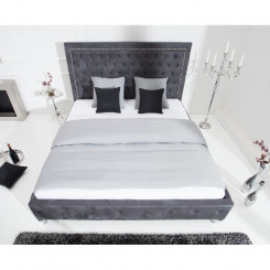 Dvoulůžková postel ze sametu šedá Extravagancia 180 x 200 cm  Postele 38484