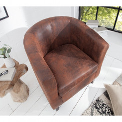 Křeslo HEMINGWAY whisky hnědé mikrovlákno  Křesla 38475