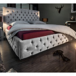Luxusní dvoulůžková postel šedá Sanel 160 x 200 cm  Postele MH399930
