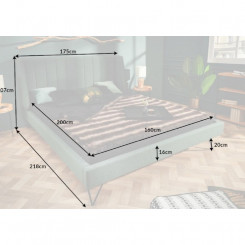 Luxusní postel s kovovými nohami zelená Sanel 160 x 200 cm  Postele MH407640