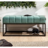 Předsíňová lavice ze sametu, modrá Loft  Lavice 40317