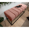 Předsíňová lavice ze sametu, růžová Loft  Lavice 40315