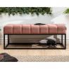 Předsíňová lavice ze sametu, růžová Loft  Lavice 40315