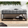 Předsíňová lavice ze sametu, šedá Loft  Lavice 40314
