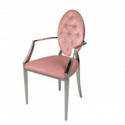 Prošívaná jídelní židle ze sametu, růžová Gustav  Jídelní židle MH407990