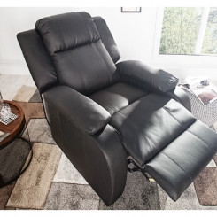 Relaxační křeslo z umělé kůže, černé Ninel  Křesla MH360290