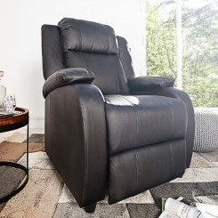 Relaxační křeslo z umělé kůže, černé Ninel  Křesla MH360290