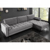 Sametová rohová pohovka, šedá Cozy  Sedací soupravy 40273