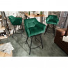 Barová židle ze sametu, zelená Loft  Barové židle 40309