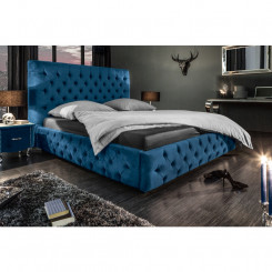 Luxusní dvoulůžková postel modrá Sanel 160 x 200 cm  Postele MH405570