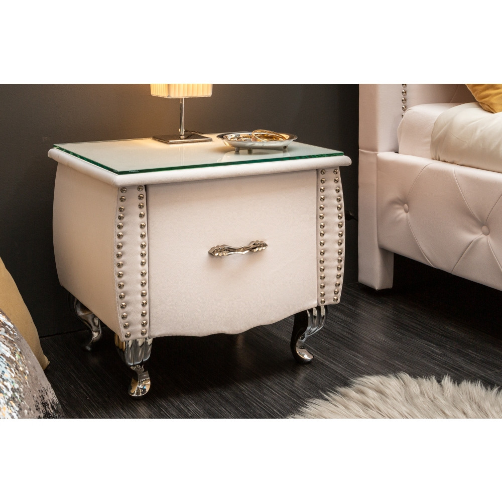 Luxusní noční stolek bílý Extravagancia 45cm  Noční stolky 39355