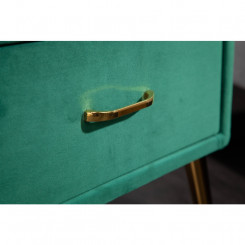 Luxusní noční stolek ze sametu zelený Sanel  Noční stolky 40031