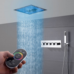 Luxusní stropní vodopádová sprcha s LED indikátorem teploty vody Zoe - Stříbrná Zoe Koupelnové baterie M6324CI