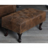 Hnědá podnožka Chesterfield mikrovlákno  Taburety a podnožky 19449