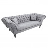 Šedá 3místná pohovka Chesterfield tkanina  Sedací soupravy 40147