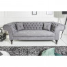 Šedá 3místná pohovka Chesterfield tkanina  Sedací soupravy 40147