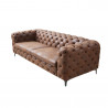 Hnědá pohovka Chesterfield mikrovlákno  Sedací soupravy 40464