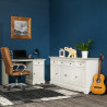 Bílá komoda z masivu Belluno Elegantes 4D3S bílou deskou Belluno Elegante Komody MHPL004BK