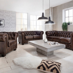 Křeslo Chesterfield hnědé z pravé kůže VÝPRODEJ Chesterfield Křesla MH004CHES