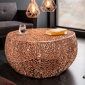 Luxusní konferenční stolek z hliníku 80 cm Philip - měď  Konferenční stolky MH402870