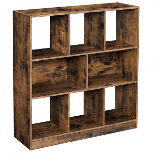 Hnědá knihovna VASAGLE s přihrádkami LBC52BX  Knihovny LBC52BX