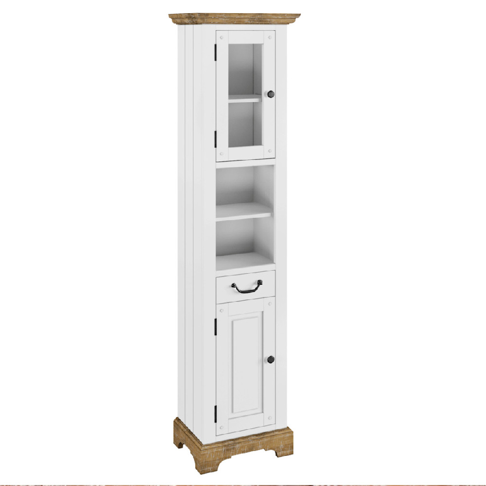 Vysoká koupelnová skříňka Tanganika bílá VÝPRODEJ  Koupelnové skříňky MH614W