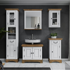 Vysoká koupelnová skříňka Tanganika bílá VÝPRODEJ  Koupelnové skříňky MH614W